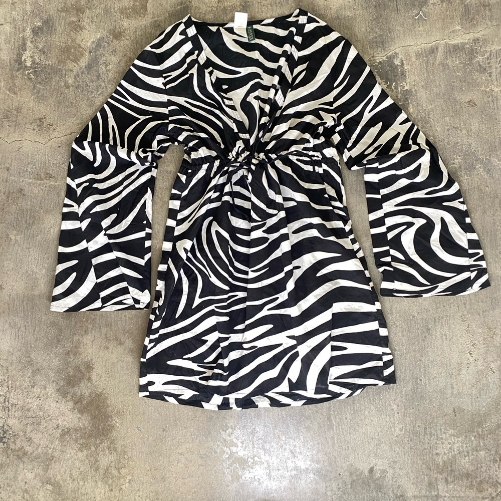 Vintage Ralph Lauren Zebra Print Swim Coverup